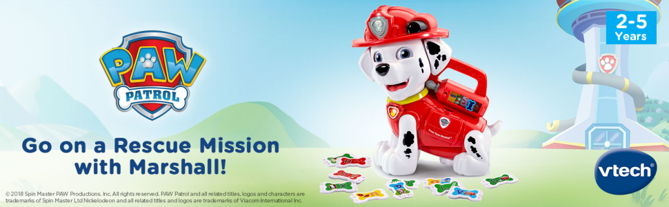 vtech; PAW Patrol; Treat Time Marshall; 2-5 years; go on a rescue mission with Marshall!