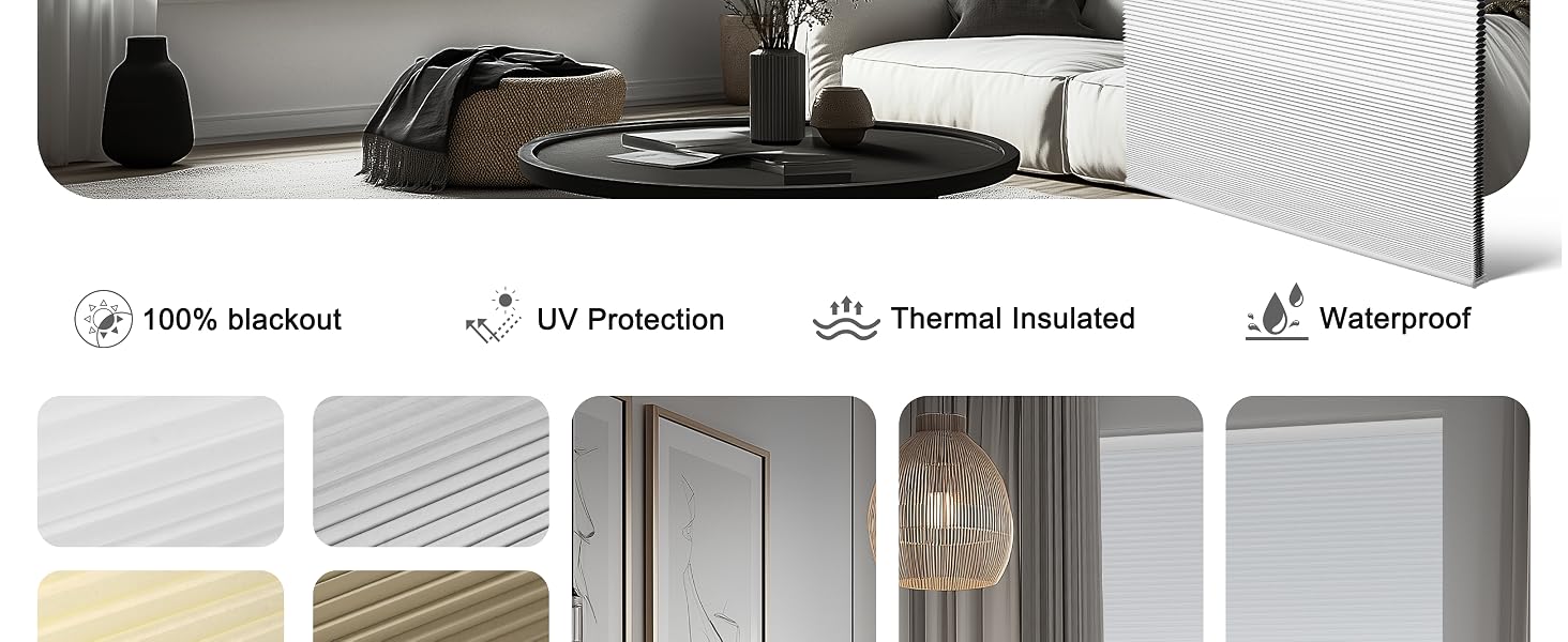 Blackout cellular shades cordless honeycomb shades for in door windows
