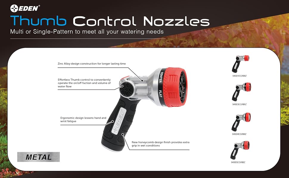 Eden thumb control nozzles