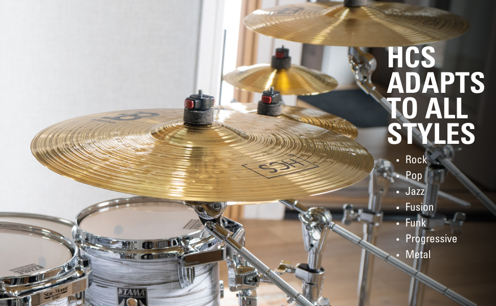 HCS ultimate set overhead view on drum kit