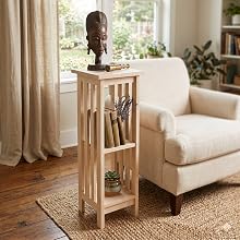 Wood Plant Stand with books