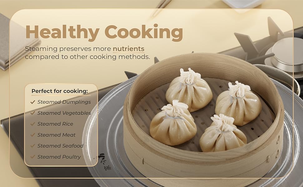 8 Inch Dumpling Bamboo Steamer