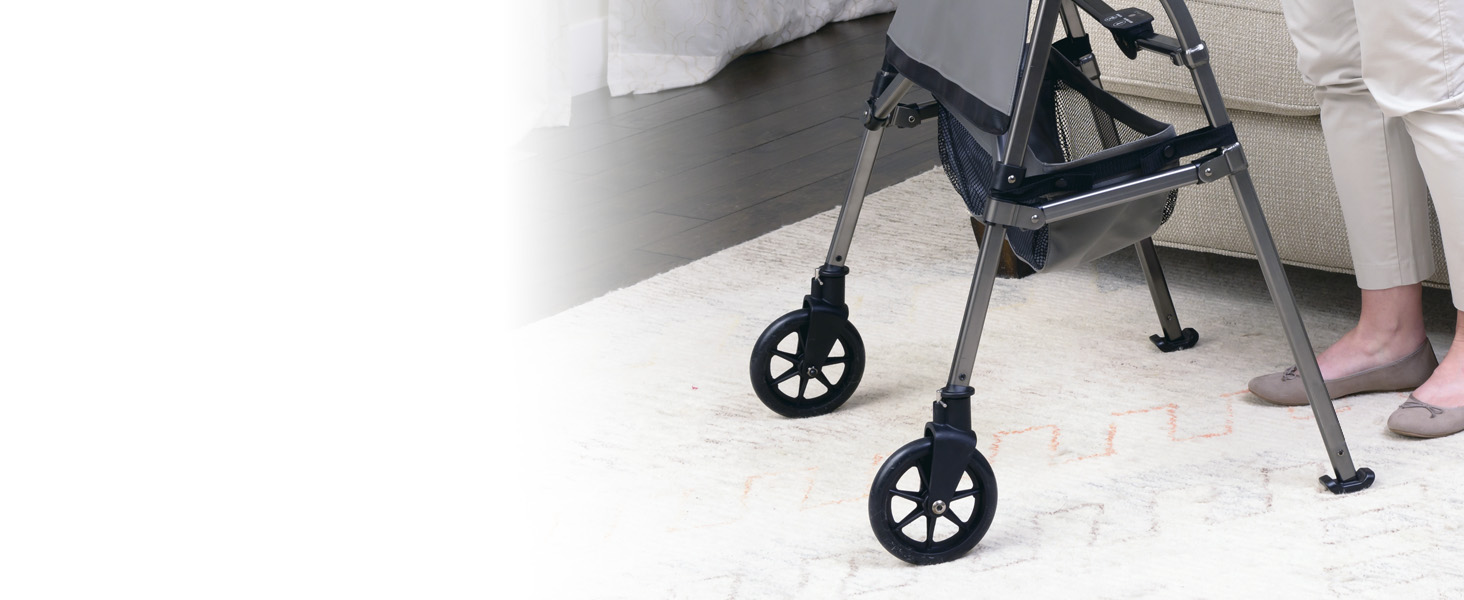 6 inch wheels two-wheel walker rollator locking-swivel rubber wheel kit