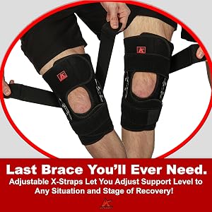 knee brace adjustable support osteoarthritis meniscus tear mcl sports wraparound with hinges pcl acl