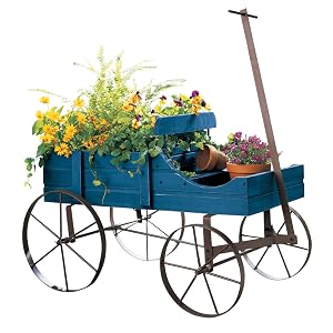 Blue wooden wagon
