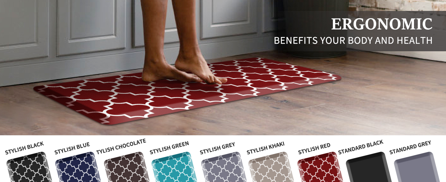 red kitchen mat