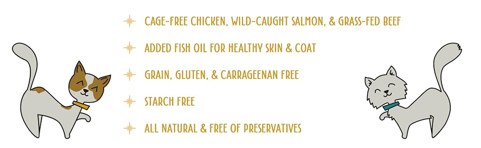 All natural, Free of Grains, Gluten, Carrageenan and preservatives