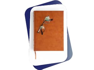 A book with a set of glasses resting on top