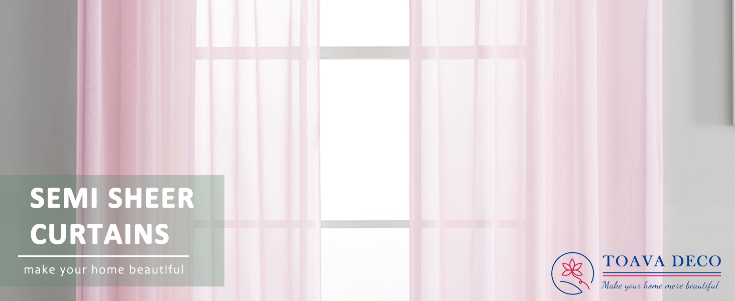 pink sheer curtains