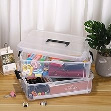 2-Tiers Stack Carry Storage Box With Handle