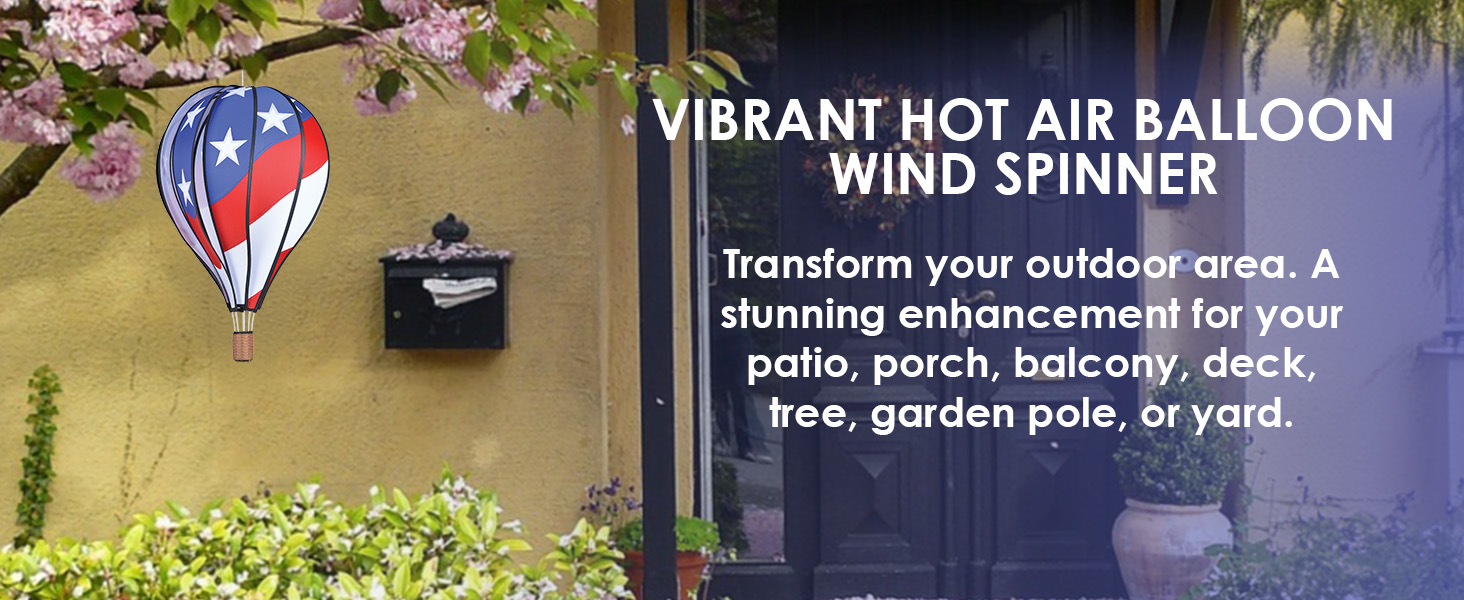 Kinetic garden ornament, outdoor hanging spinner, vibrant yard decor, wind-powered art installation