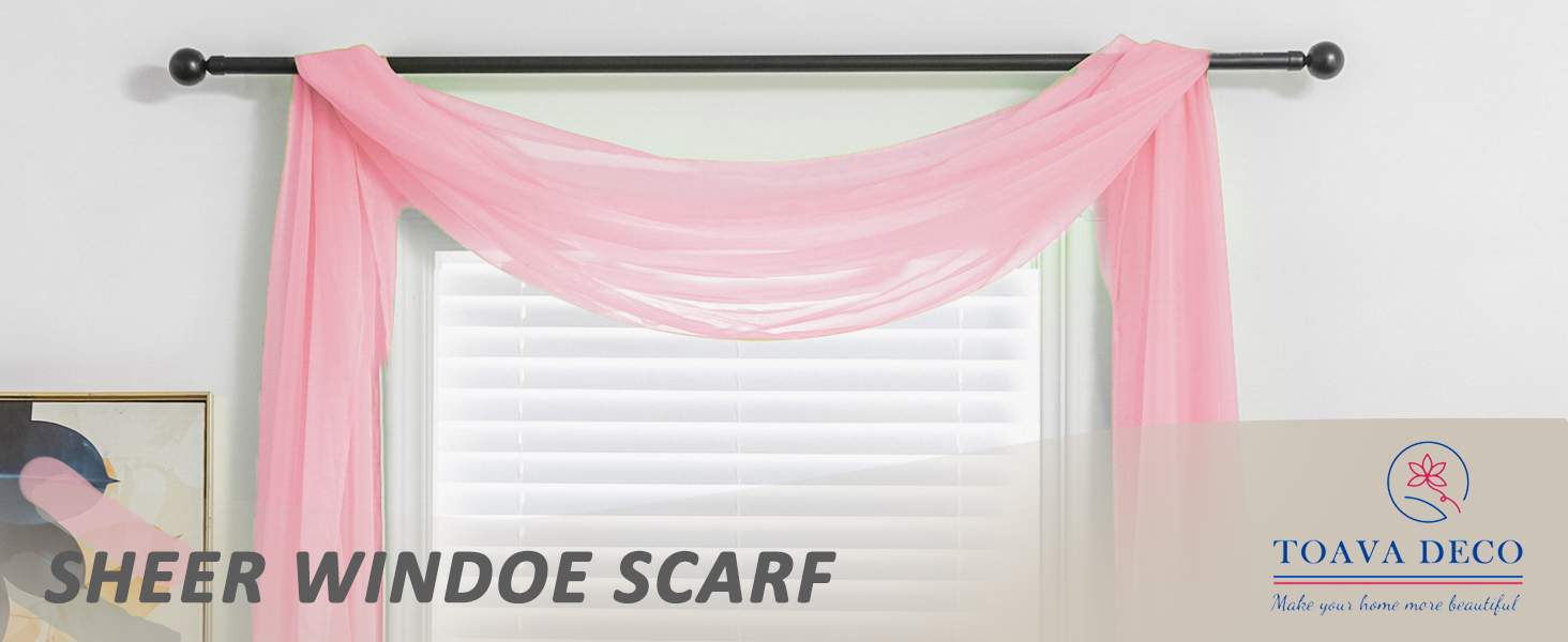 light pink sheer scarf curtains