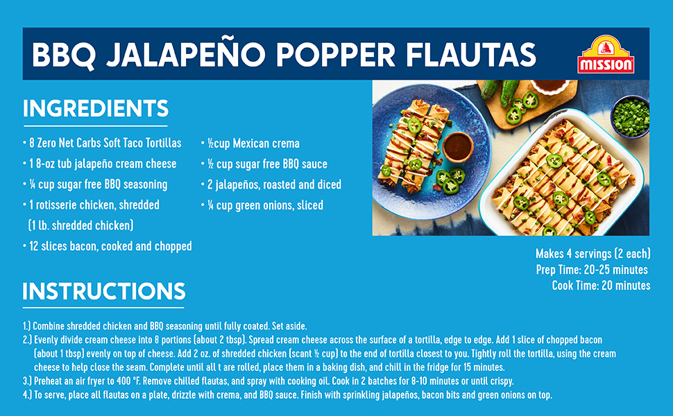 BBQ Jalapeno Popper Flautas Recipe