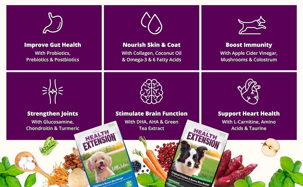 improve gut health, nourish skin &amp; coat, boost immunity, strenghten joints