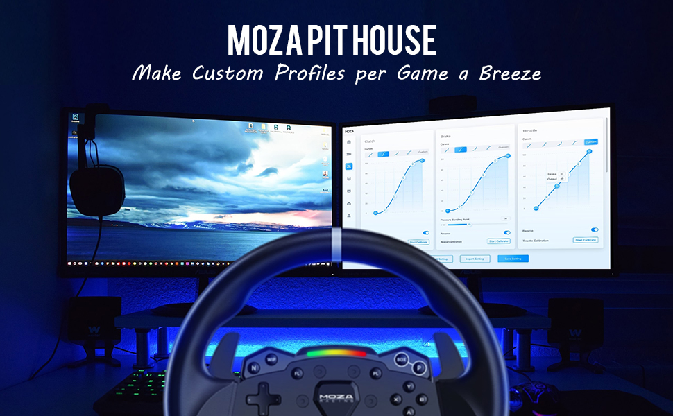 The MOZA Pit House software is intuitive nd easy to navigate, it helps setting the games