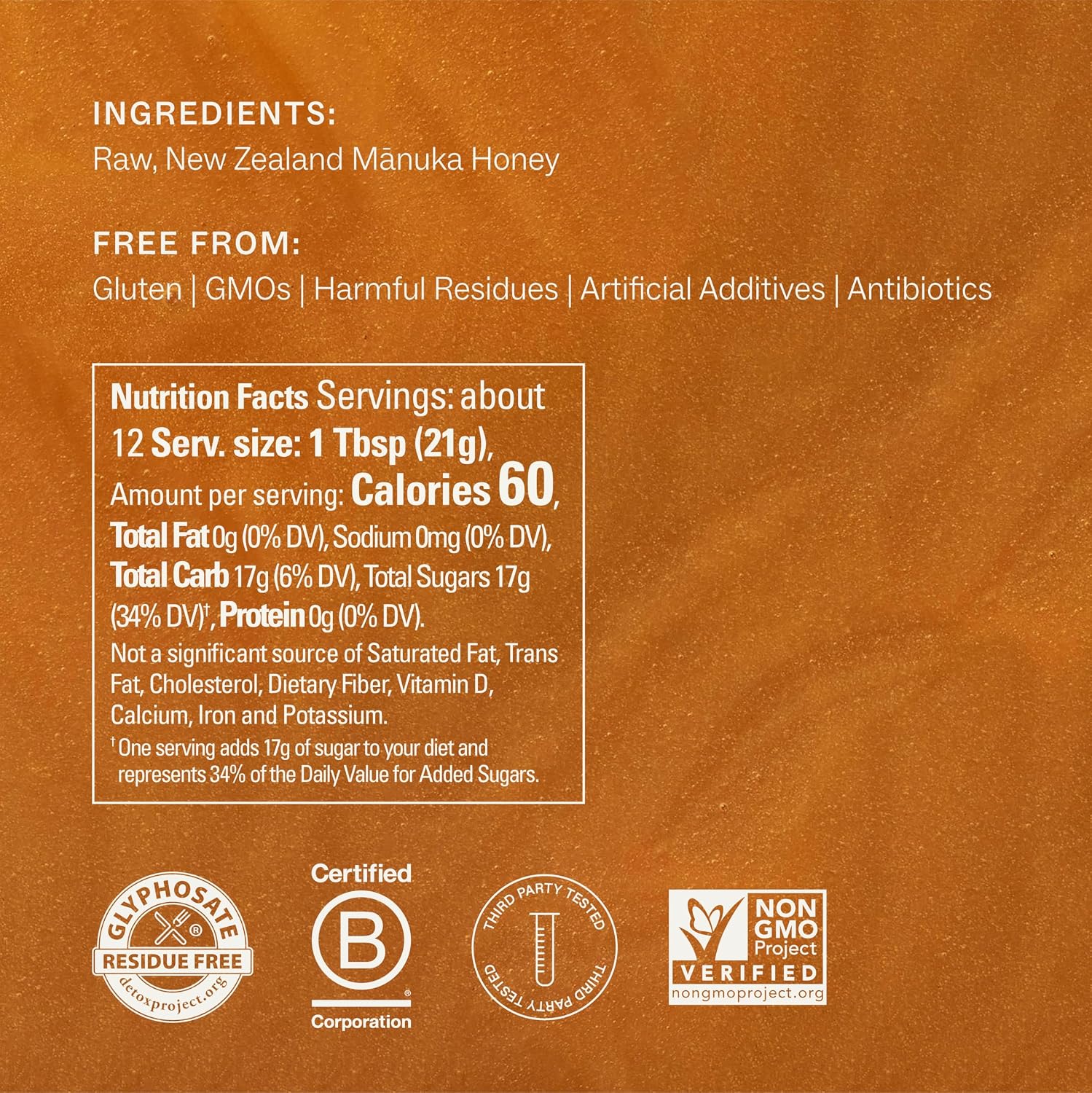 Manukora Raw Manuka Honey MGO 600+ New Zealand Non-GMO Immune Support 250g | B-Corp Certified, monofloral, 3rd party tested, glyphosate residue-free, traceable hive-to-hand, now in glass