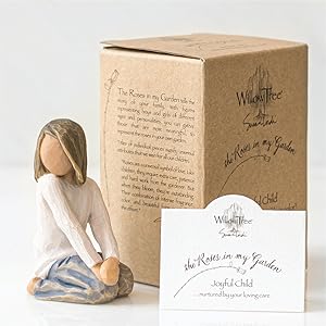 Willow Tree Joyful Child figure with packaging and enclosure card.