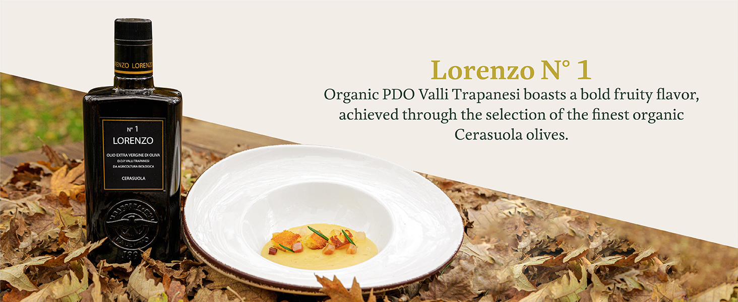 Organic PDO Valli Trapanesi boasts a boldy fruity flavor made from Cerasuola olives