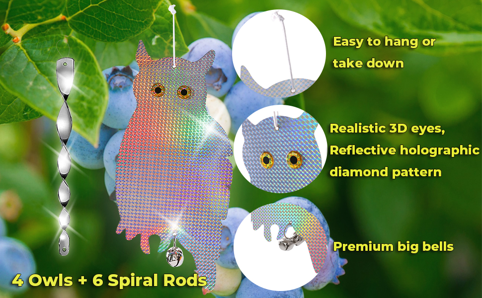 Hanging Reflective Owl rods