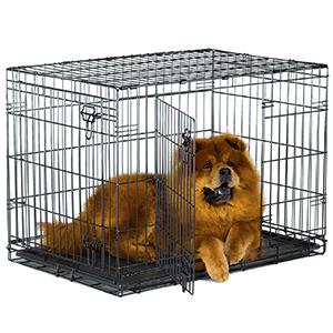 36" New World Double Door Crate with Dog