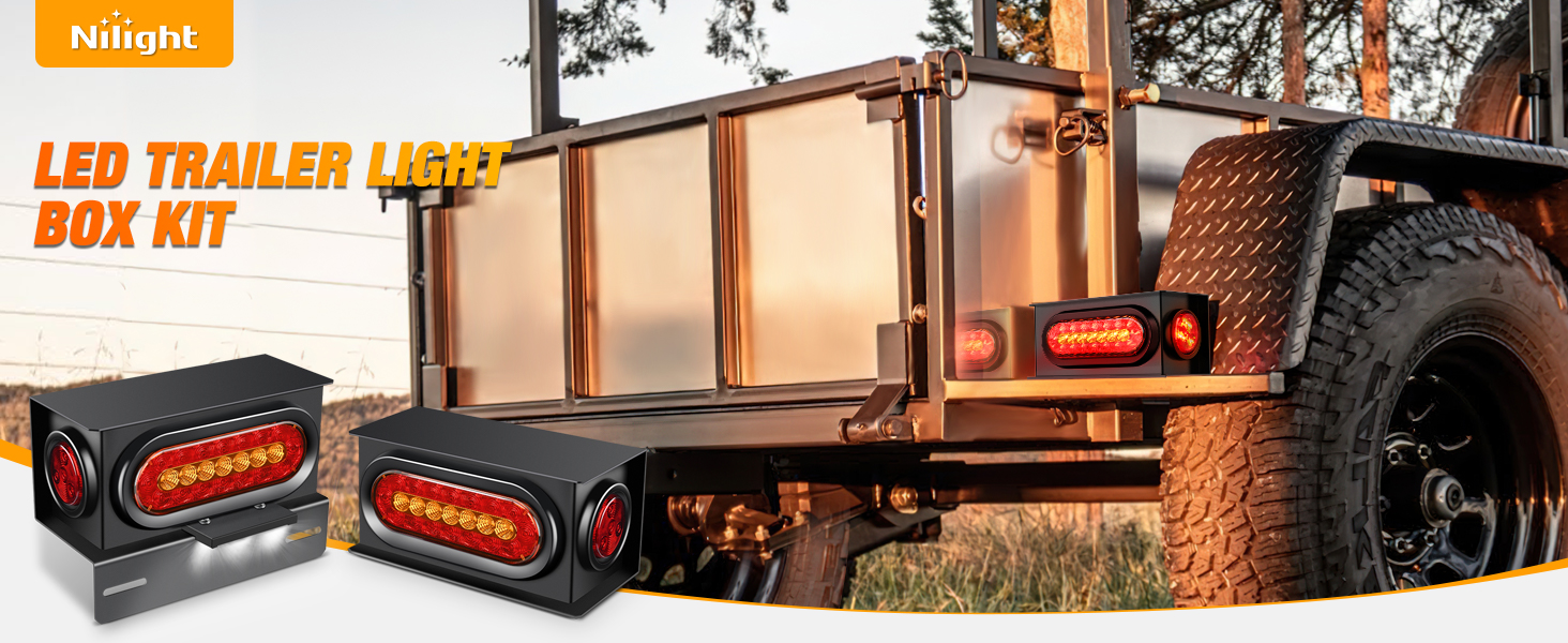 6inch oval trailer light steel box housing kit 2inch round marker light