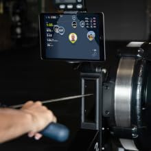 Tablet shown in use on the Concept2 RowErg