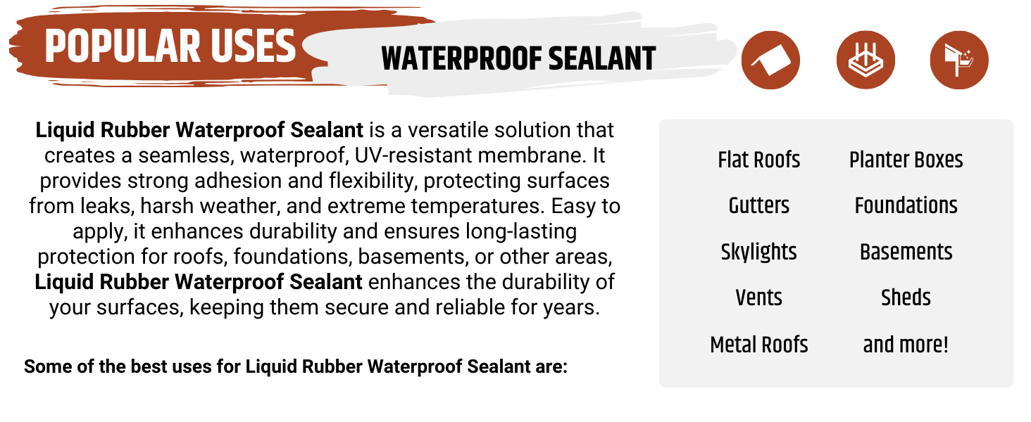 gutter sealant, rubber seal, foundation repair, impermeabilizante para techos, roof tar
