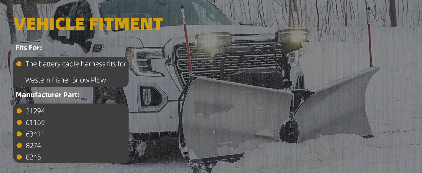 Fits For: The Battery Cable Harness Fits Forwestern Fisher Snow Plow