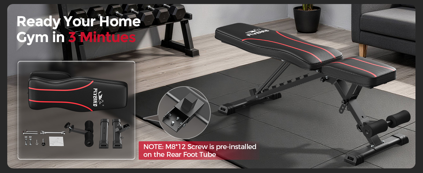 flybird adjustable weight bench workout bench press foldable bench for home gym fitness bench