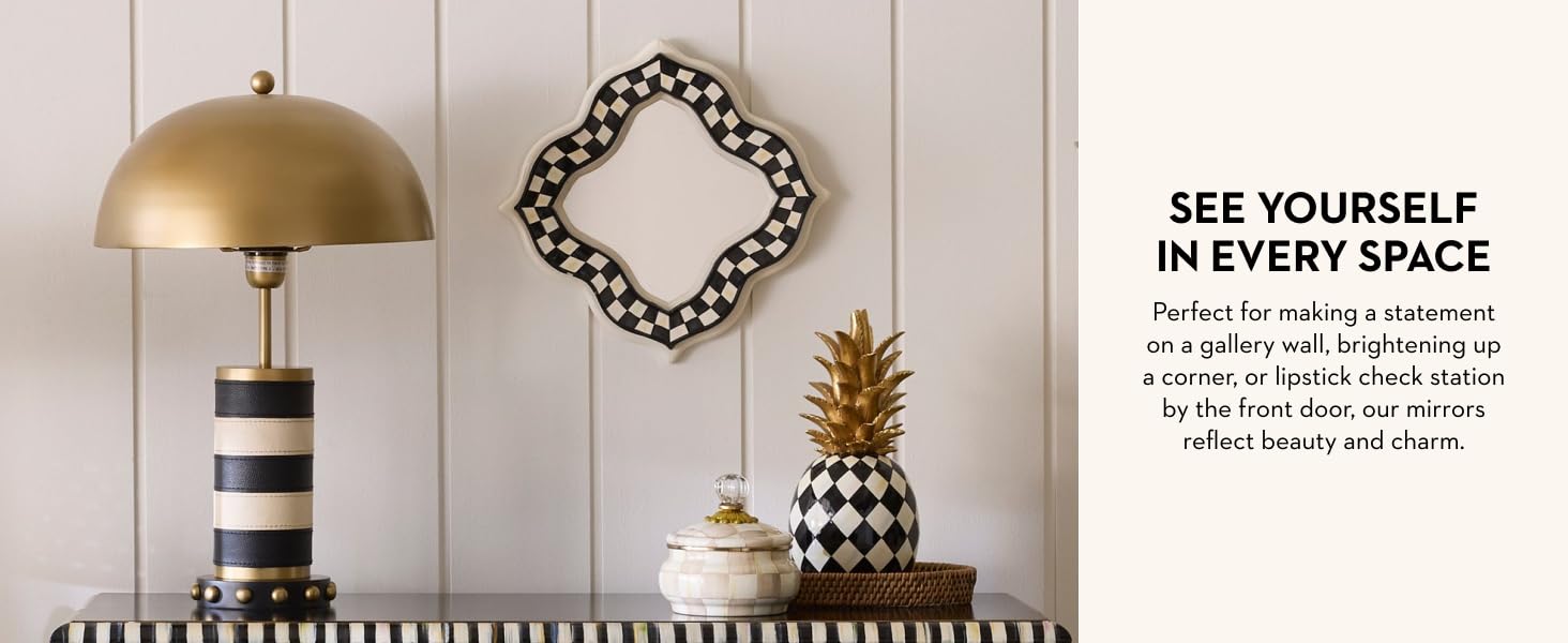 Lamp, mirrors, pineapple
