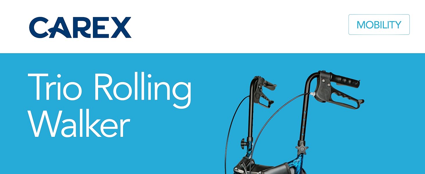 Trio Rolling Walker for stability and mobility; sturdy and light