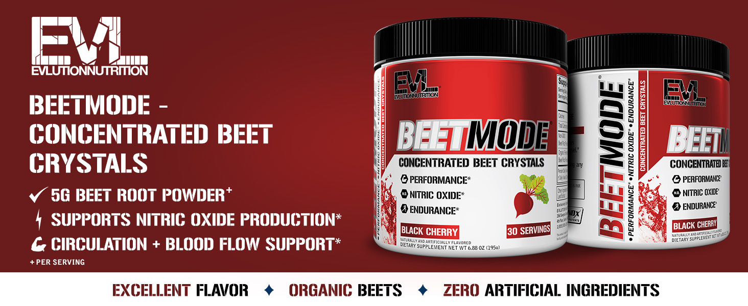 EVL BeetMode Black Cherry concentrated beet crystals 5g beet root powder nitric oxide 30 servings.*