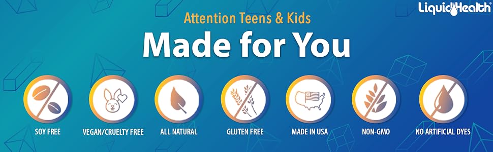 liquidhealth, liquid vitamins, children's vitamin, multivitamin, kids attention &amp; focus