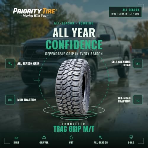 235X85R16 (32X9.50R16) THUNDERER TRAC GRIP M/T R408 BSW - THUNDERER TIRE | Light Truck Mud Terrain All Season Traction 120/116Q Rated E (10 Ply)