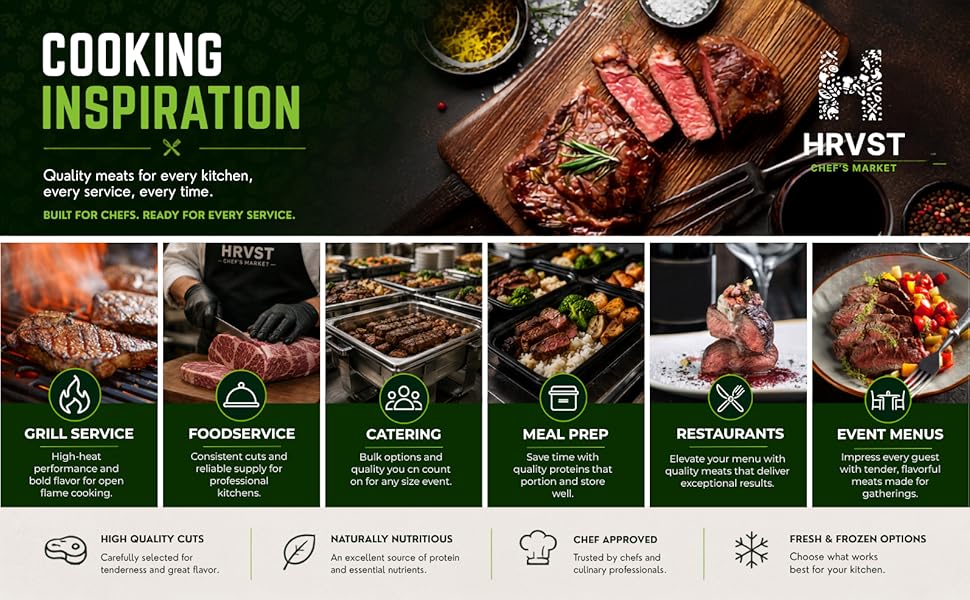 FOODSERVICE MEATS, CATERING MENUS, MEAL PREP