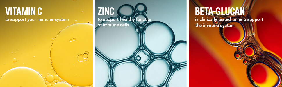 Includes Vitamin C, ZInc, &amp; Beta-Glucan