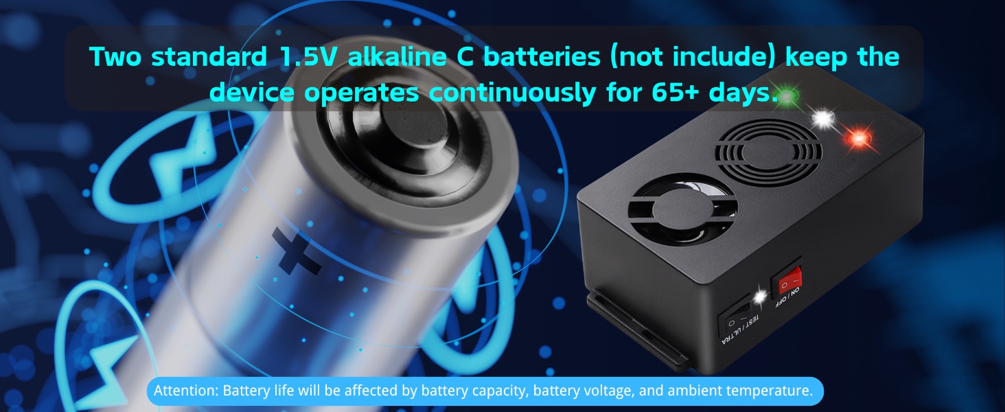keep the mouse deterrent operates continuously for 65 days