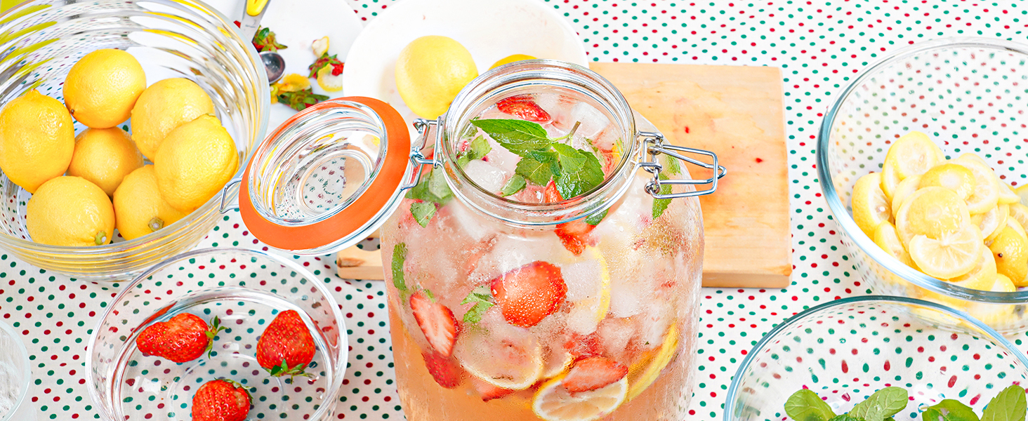 Clamp jars are sealed with a high-quality food-grade rubber gasket cover and a stainless steel