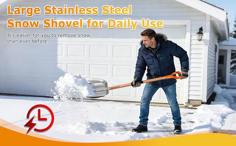Wooden handle shovel can shovel snow, sand, soil and grain.