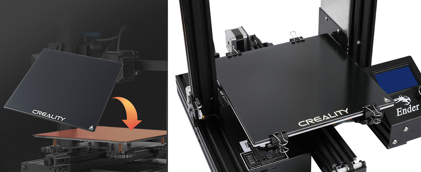 Just need four middle-size clips to fix the Glass Bed on your 3D printer