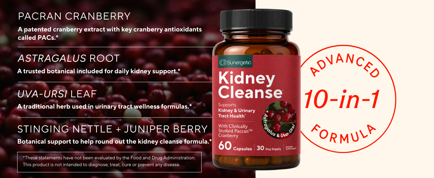 Sunergetic kidney health supplement