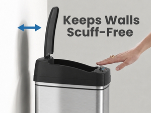 large 13 gallon silver garbage can fits more than simplehuman bucket bins no liner design