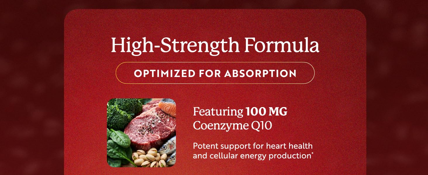 high-strength coq10 maximum absorption 100 mg doseage cellular energy support cardiovascular benefit