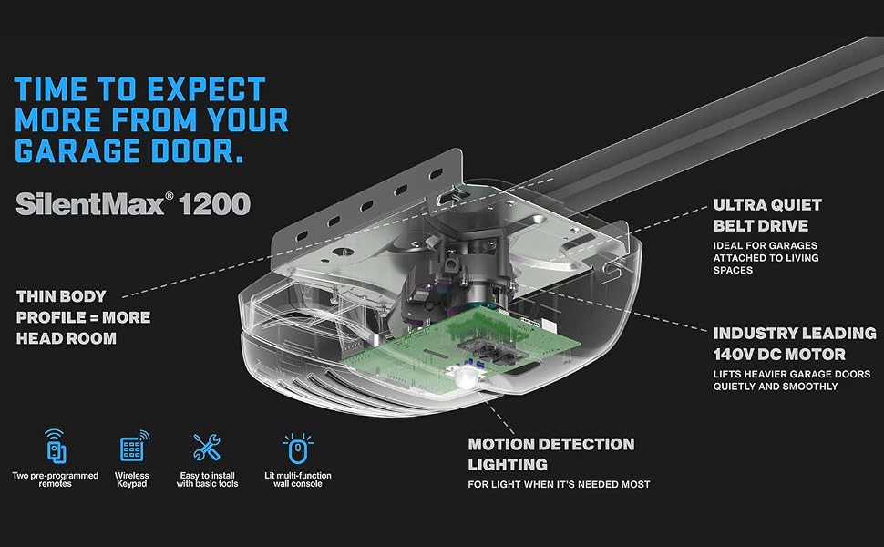 Genie SilentMax 1200 quiet belt drive garage door opener time to expect more from your garage door