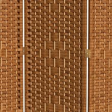 Woven dark beige fiber room divider