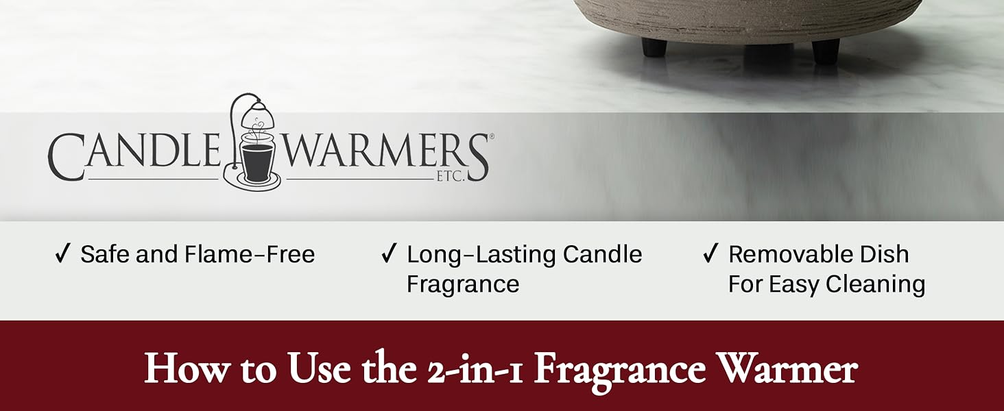 Candle Warmers 2-in-1 Candle and fragrance warmer flame-free safe alternative wax melts