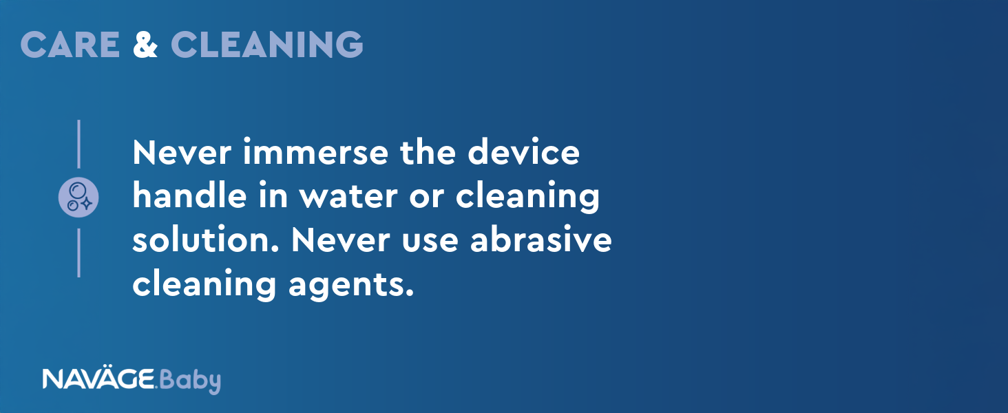 Never immerse handle in water