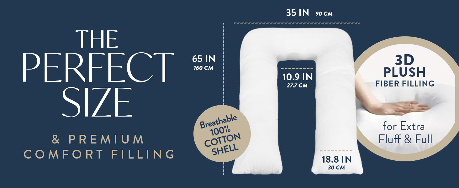 cotton body pillow providing sleeping sitting support for side sleepers back sleepers and readers