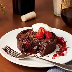 Molten chocolate raspberry merlot tart