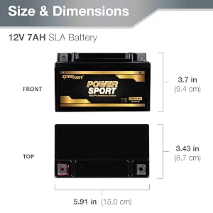 YTX7A Non Spillable Lead Acid Battery Dimensions
